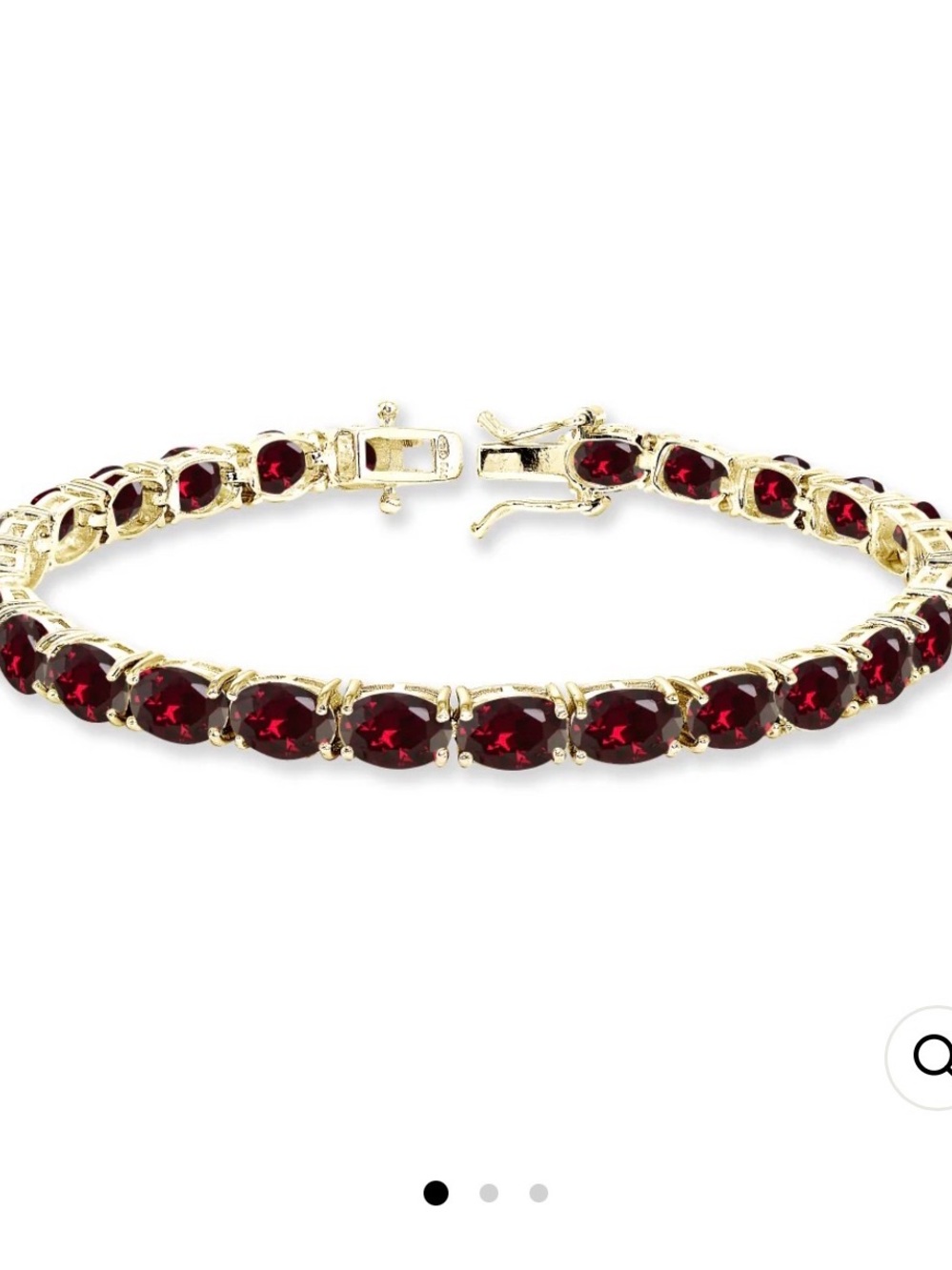 Yellow Gold  Sterling Silver 7x5mm Created Ruby Oval-cut Tennis Bracelet